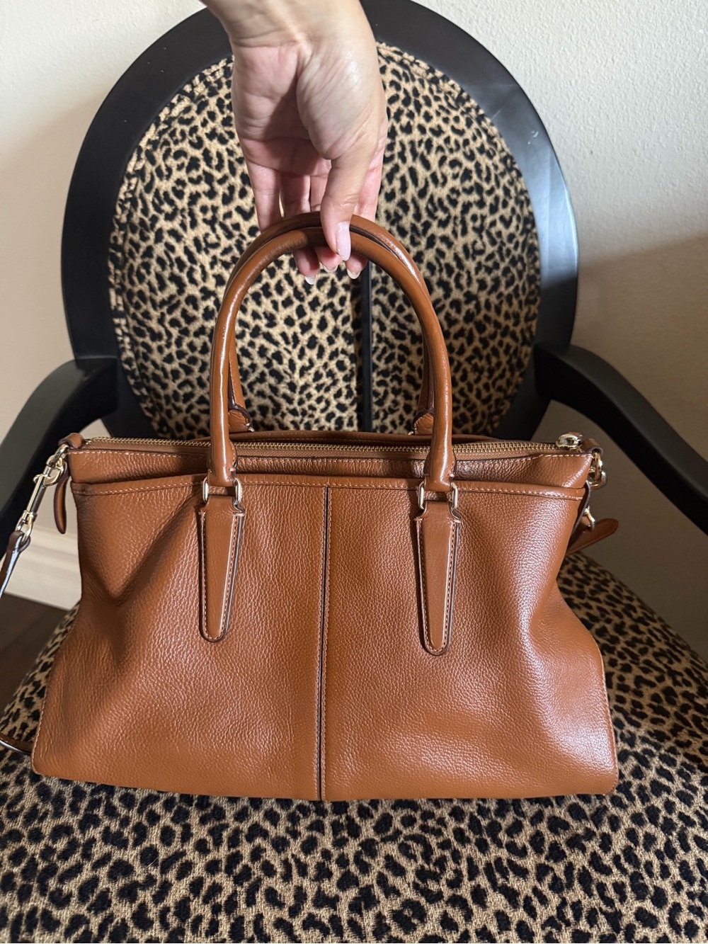 Coach Morgan Pebbled Leather Satchel in Saddle Brown - Picture 6 of 12